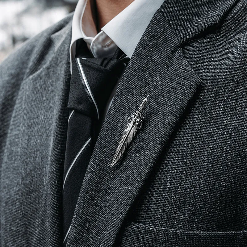 MYSH S925 Silver Brooches Men's-4