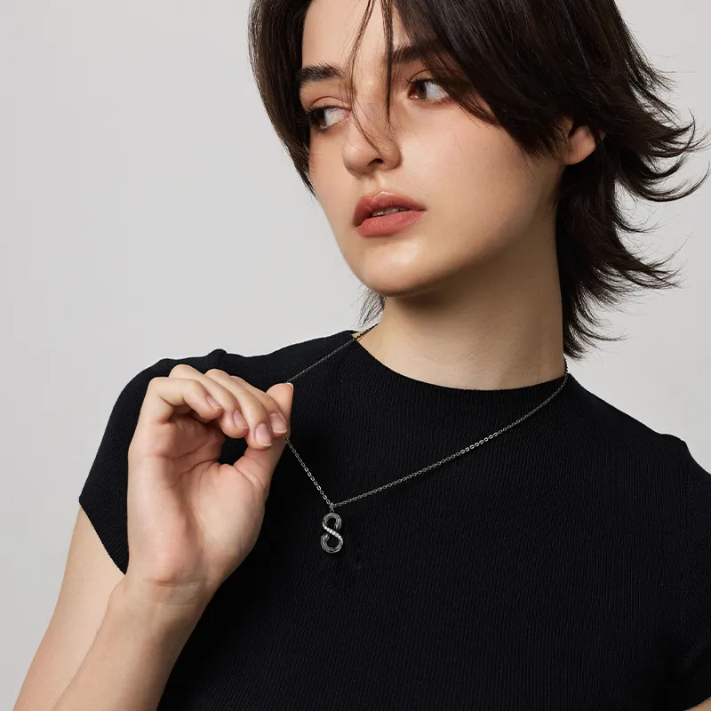 SINCE YOU S925 Silver Necklaces Unisex-4