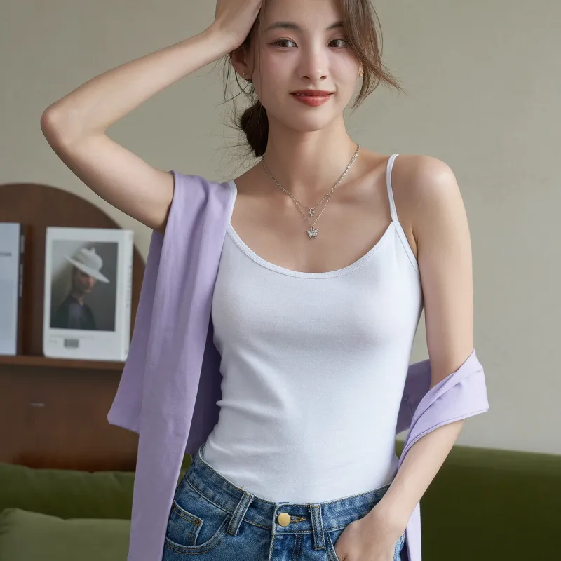 MIIOW Camisole Sports Casual Solid Color Classic Slim Fit Women's 1 Pack-1
