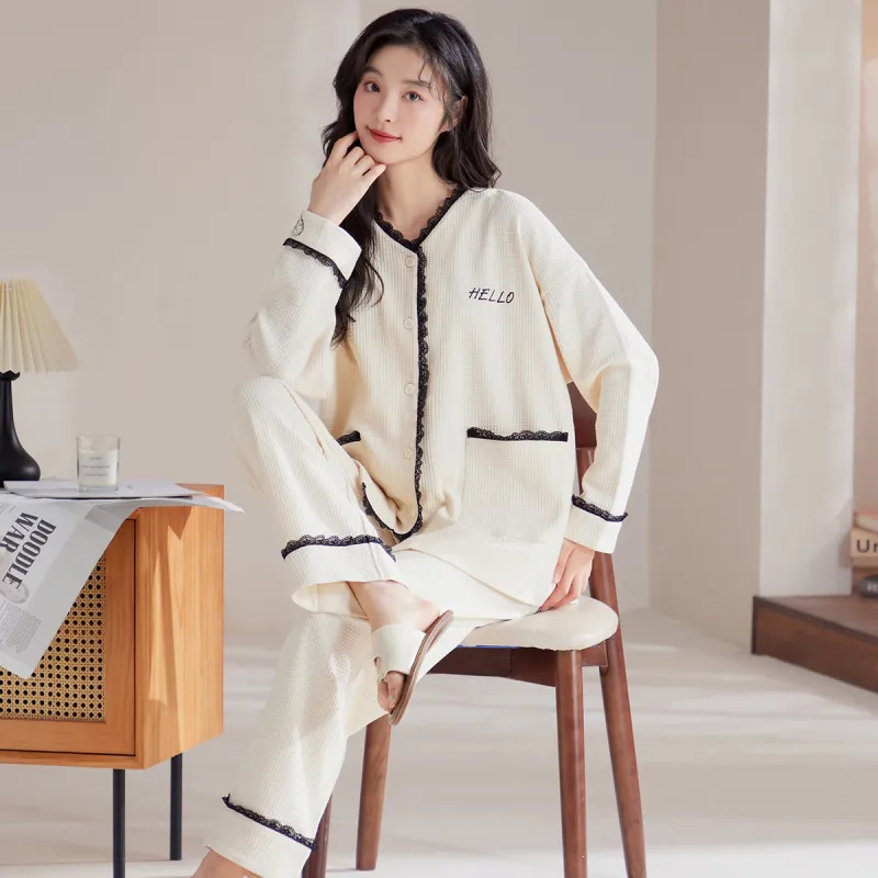 MIIOW Pajama Set Women's Cream Apricot-4