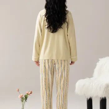 MIIOW Pajama Set Women's Beige Yellow