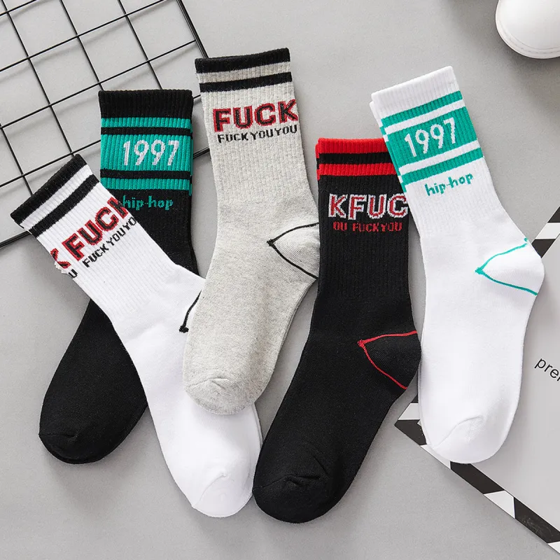 MIIOW Mid Calf Socks Men's Mixed Color 5 Pack-5