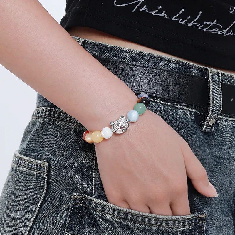 PEACE & CAT Glass Cat Eye Bracelets Unisex-6