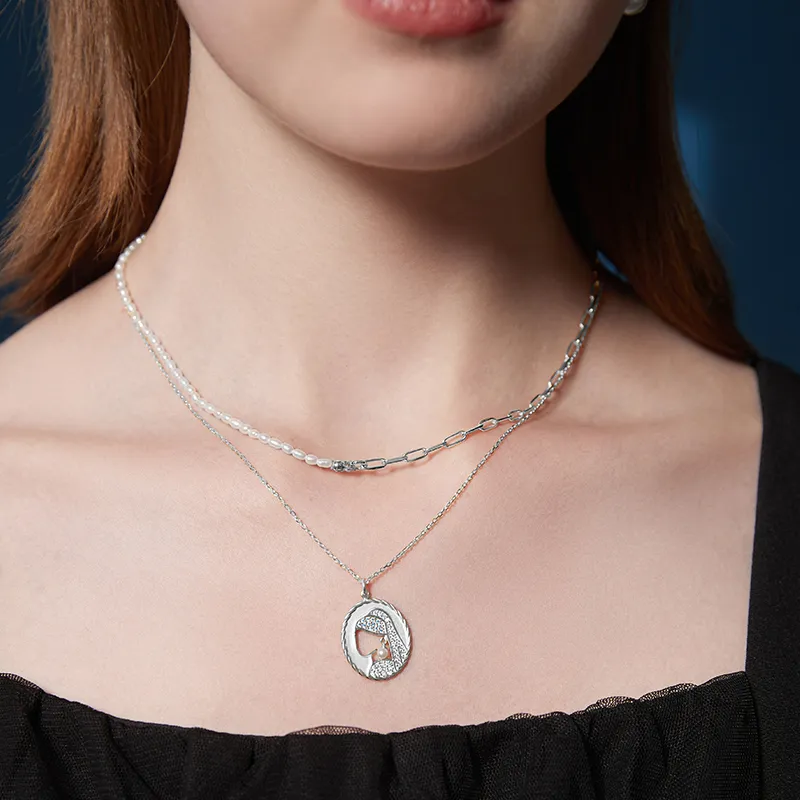 PEACE & CAT S925 Silver Necklaces Women's-4