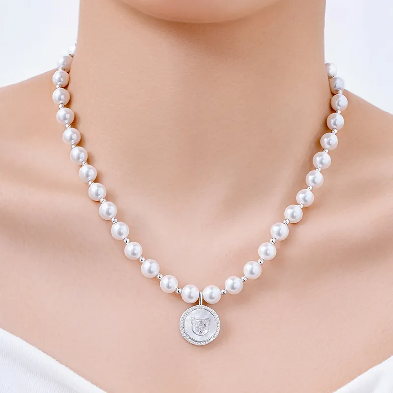 PEACE & CAT White Shell Necklaces Women's-1