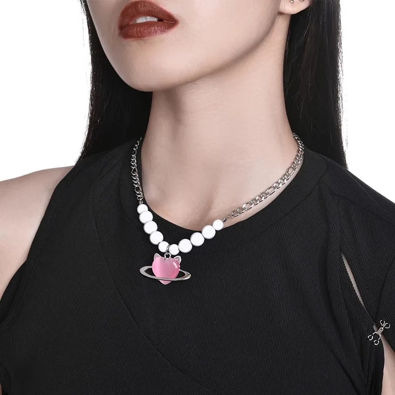 PEACE & CAT Titanium Steel Necklaces Unisex-1