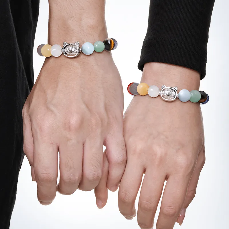 PEACE & CAT Glass Cat Eye Bracelets Unisex-8
