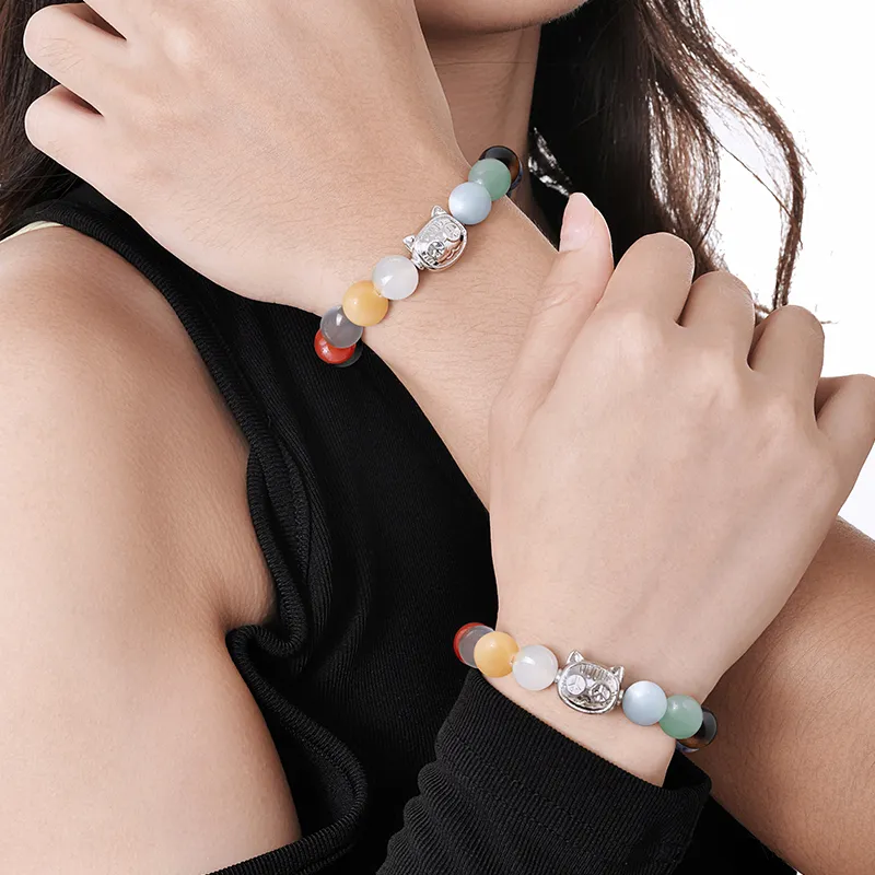 PEACE & CAT Glass Cat Eye Bracelets Unisex-9