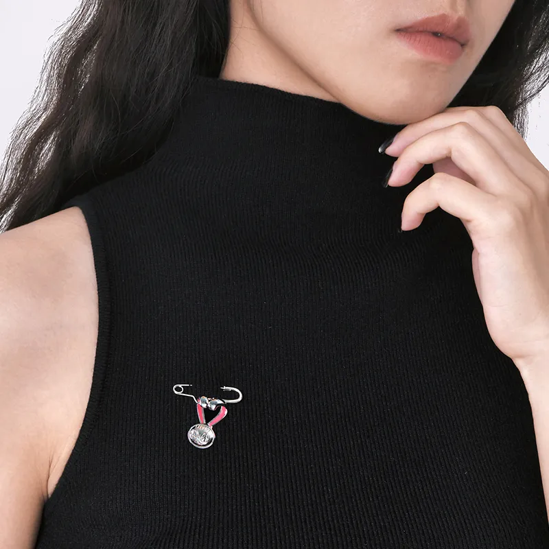 PEACE & CAT Brooches Unisex Silver-3