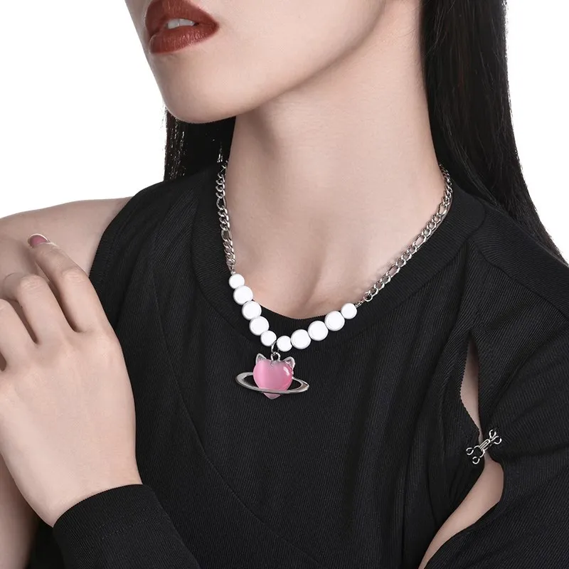 PEACE & CAT Titanium Steel Necklaces Unisex-2