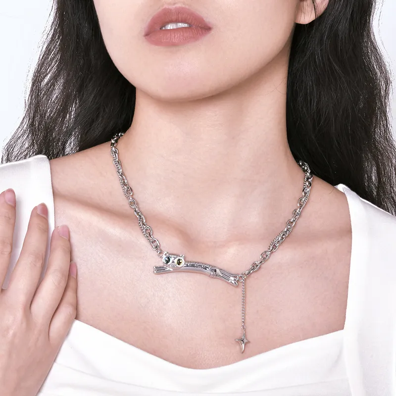 PEACE & CAT Titanium Steel Necklaces Unisex-1