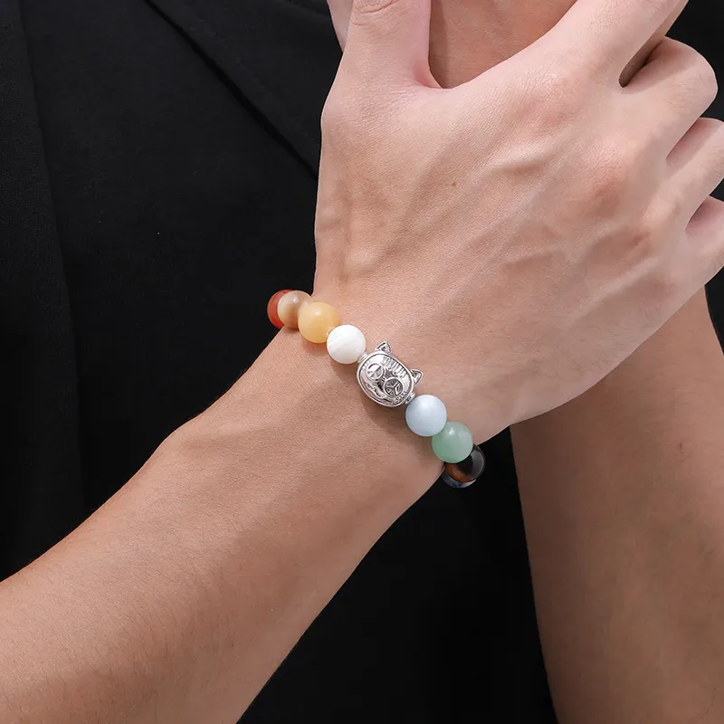 PEACE & CAT Glass Cat Eye Bracelets Unisex-1