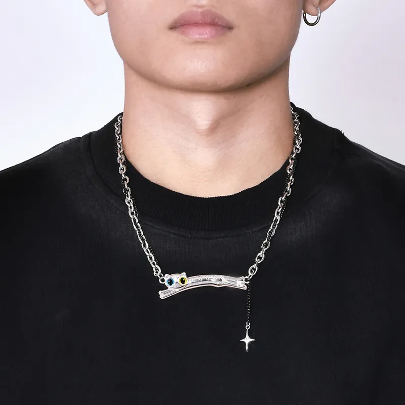 PEACE & CAT Titanium Steel Necklaces Unisex-3
