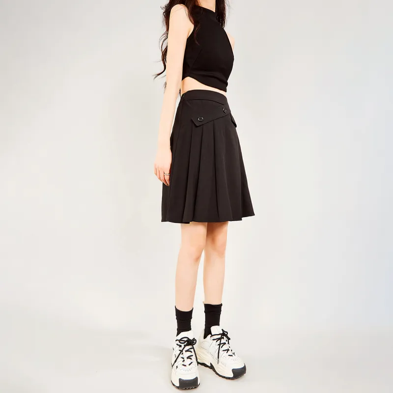MUGUOGUOMU Casual Short Skirts Women's Black-1