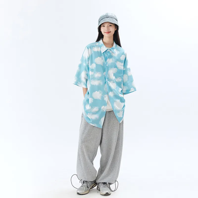 Cotton Gene Shirts Unisex Blue-5