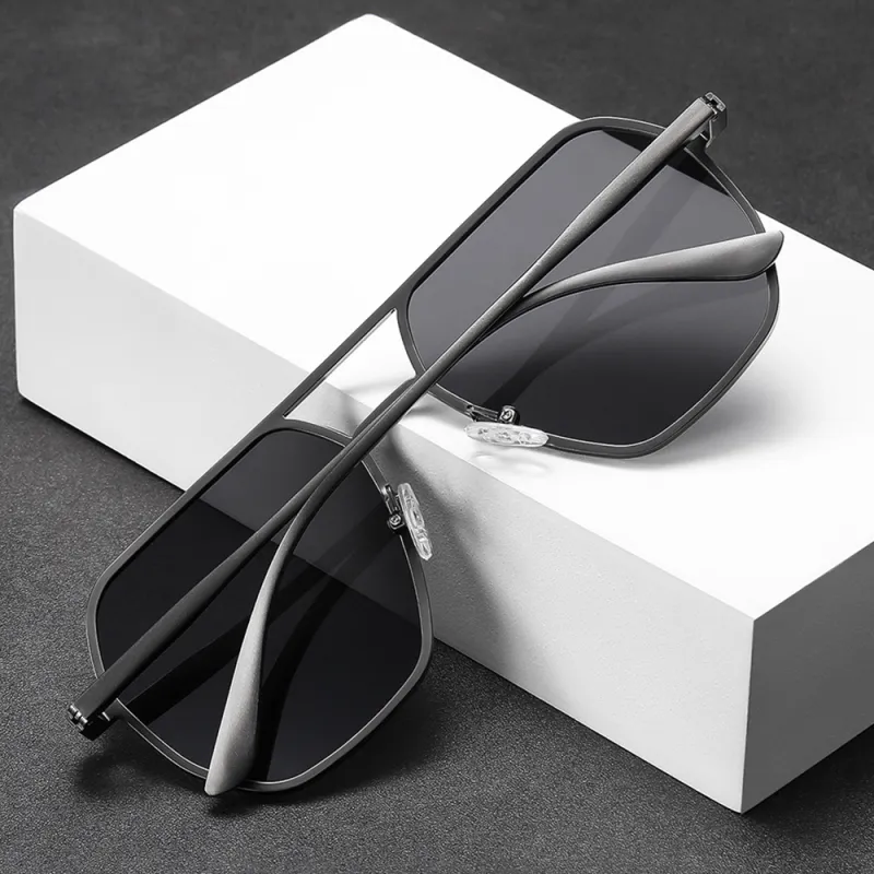 ENFANTIN Aluminum Magnesium Alloy Irregular Shape Sunglasses Unisex-4