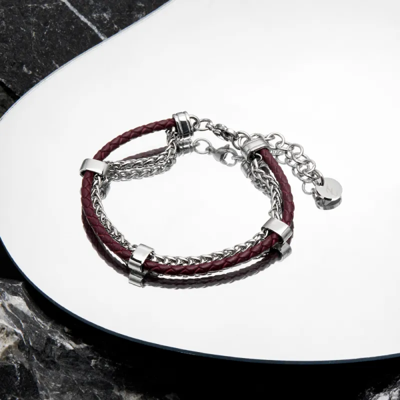 ENFANTIN Leather Titanium Bracelets Unisex-9