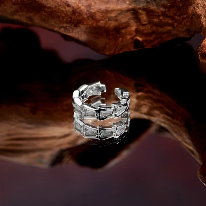 ENFANTIN 925 Sterling Silver Zircon Clip On Earrings Unisex-9