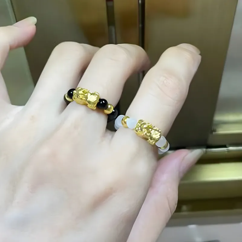 ENFANTIN Stones Copper Rings Unisex-5