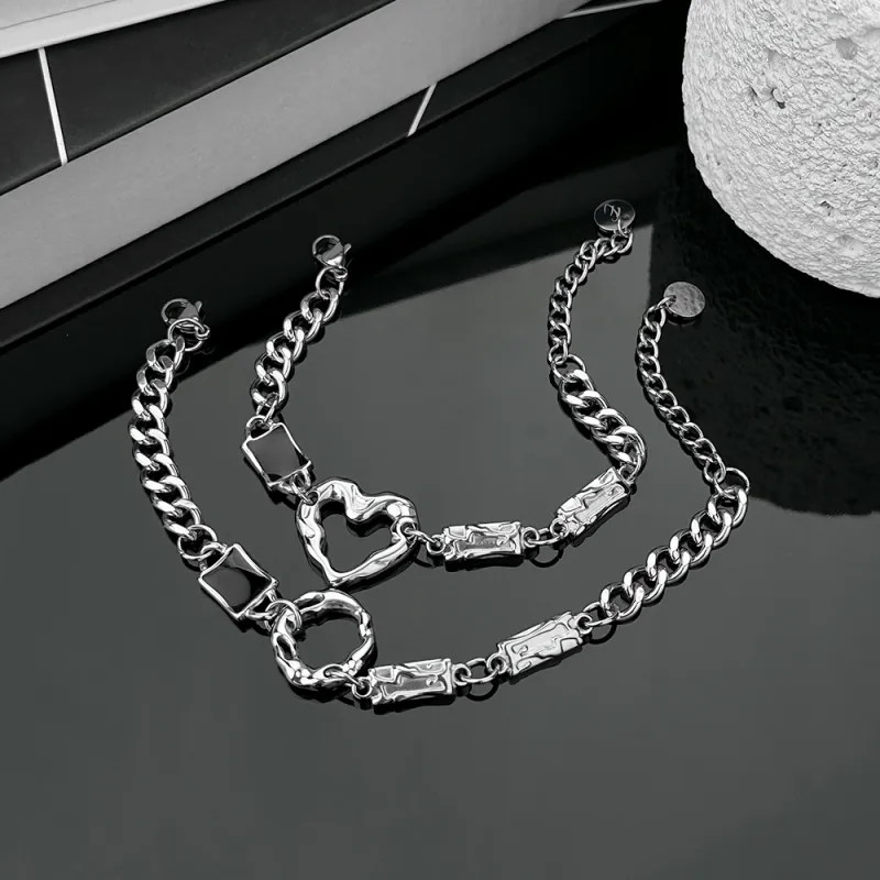 ENFANTIN Titanium Steel Glue Drip Bracelets Unisex-2