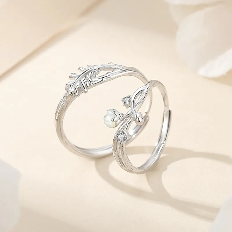 ENFANTIN S925 Silver, White Shell, Synthetic Cubic Zirconia Rings Unisex-1