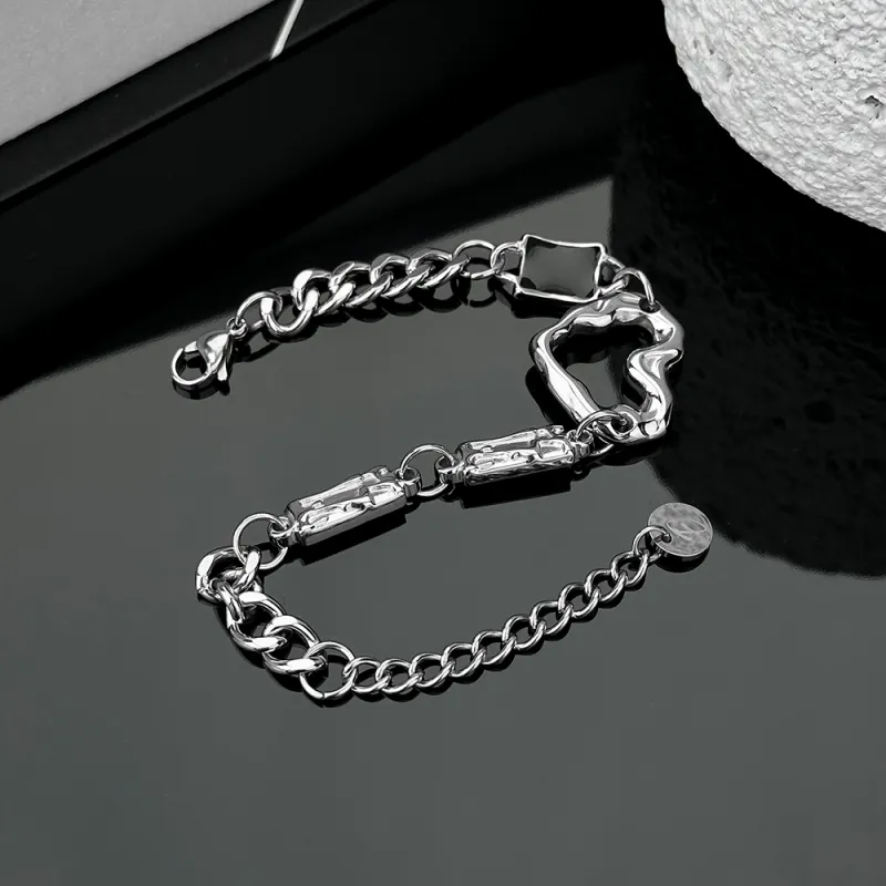ENFANTIN Titanium Steel Glue Drip Bracelets Unisex-1