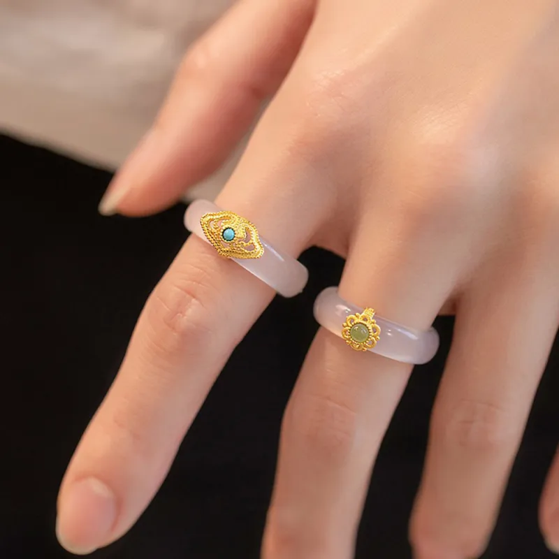 ENFANTIN Chalcedony Rings Unisex-2