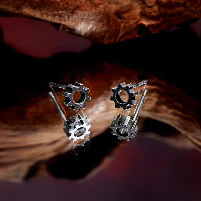 ENFANTIN Stainless Steel Stud Earrings Unisex-2