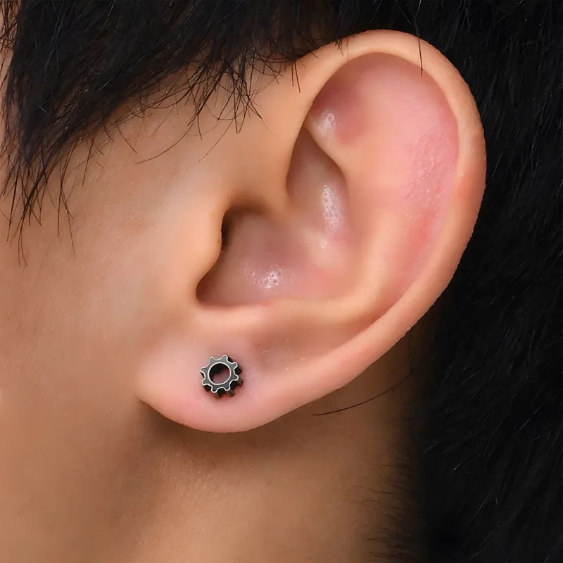 ENFANTIN Stainless Steel Stud Earrings Unisex-6