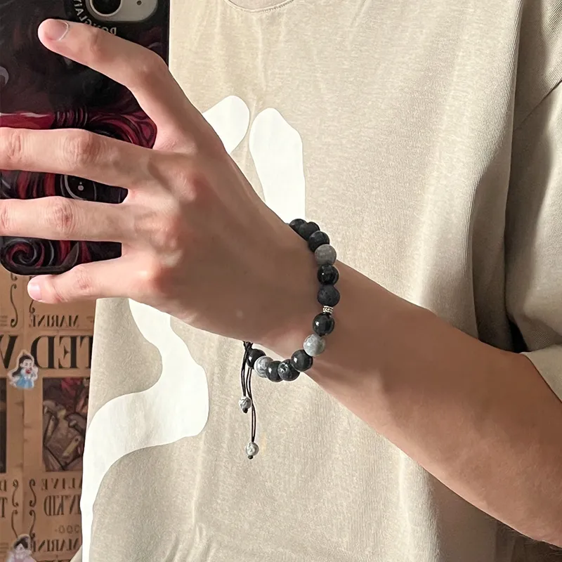 ENFANTIN Obsidian Jade Bracelets Unisex-5