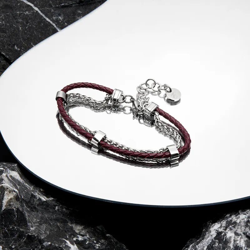 ENFANTIN Leather Titanium Bracelets Unisex-8