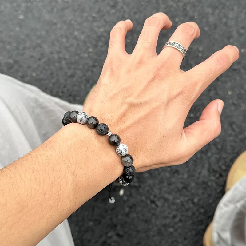 ENFANTIN Obsidian Jade Bracelets Unisex-4