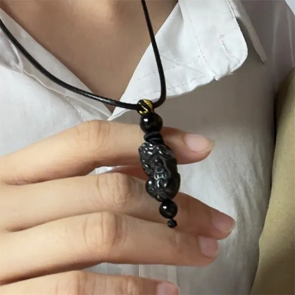 ENFANTIN Obsidian Jade Necklaces Unisex-3