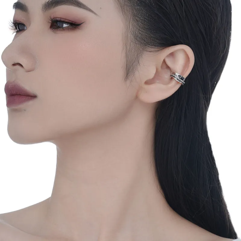 ENFANTIN 925 Sterling Silver With Zircon Clip On Earrings Unisex-1