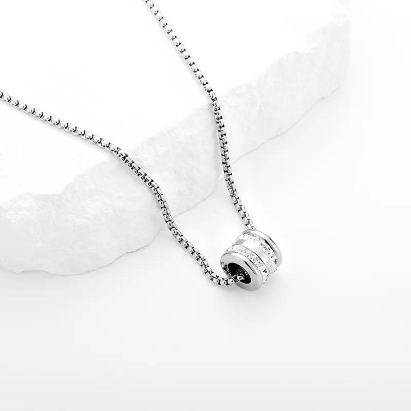 ENFANTIN Titanium Steel Zircon Necklaces Unisex-5