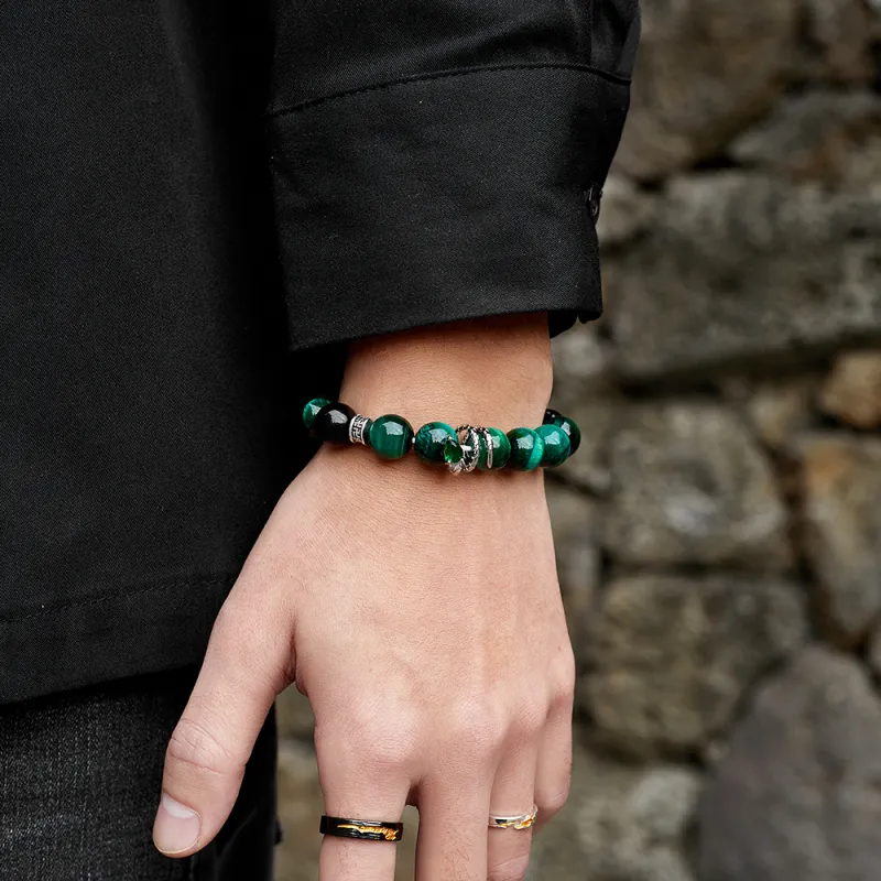 ENFANTIN Tiger's Eye Stone Jade Bracelets Unisex-4
