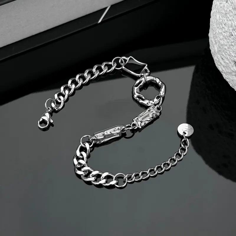 ENFANTIN Titanium Steel Glue Drip Bracelets Unisex-3