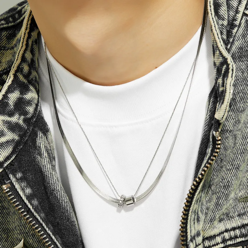 ENFANTIN Titanium Steel Necklaces Unisex-4