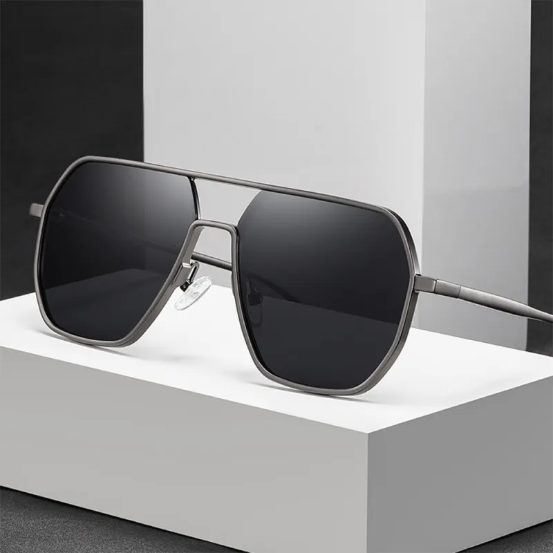 ENFANTIN Aluminum Magnesium Alloy Irregular Shape Sunglasses Unisex-2