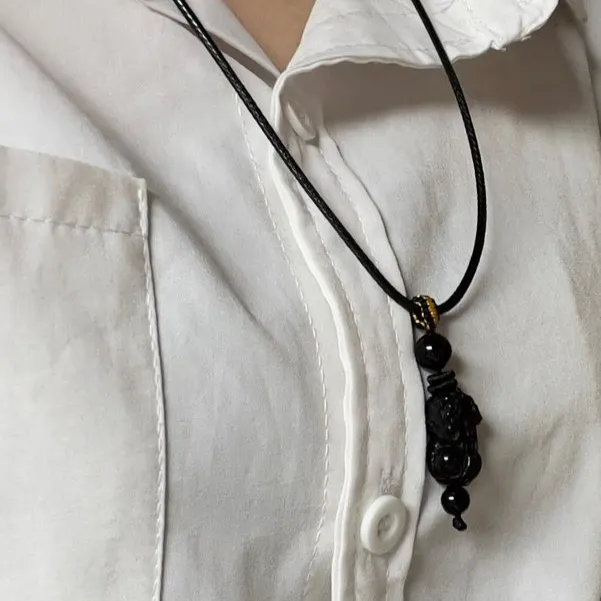 ENFANTIN Obsidian Jade Necklaces Unisex-2