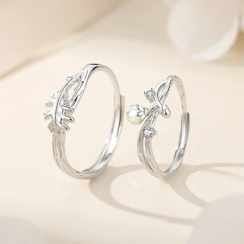ENFANTIN S925 Silver, White Shell, Synthetic Cubic Zirconia Rings Unisex-3
