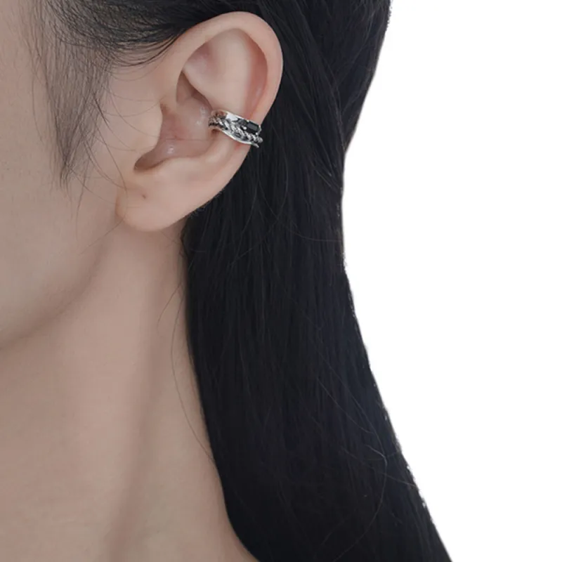 ENFANTIN 925 Sterling Silver With Zircon Clip On Earrings Unisex-2