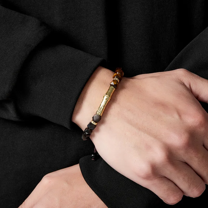 ENFANTIN Tiger's Eye Stone Jade Bracelets Unisex-4