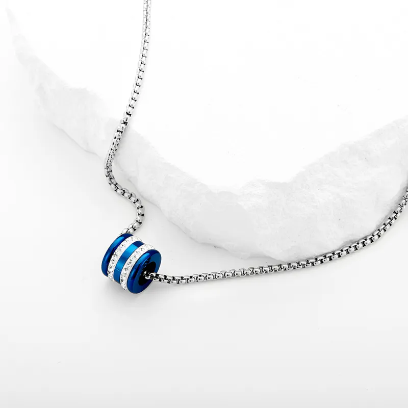 ENFANTIN Titanium Steel Zircon Necklaces Unisex-7