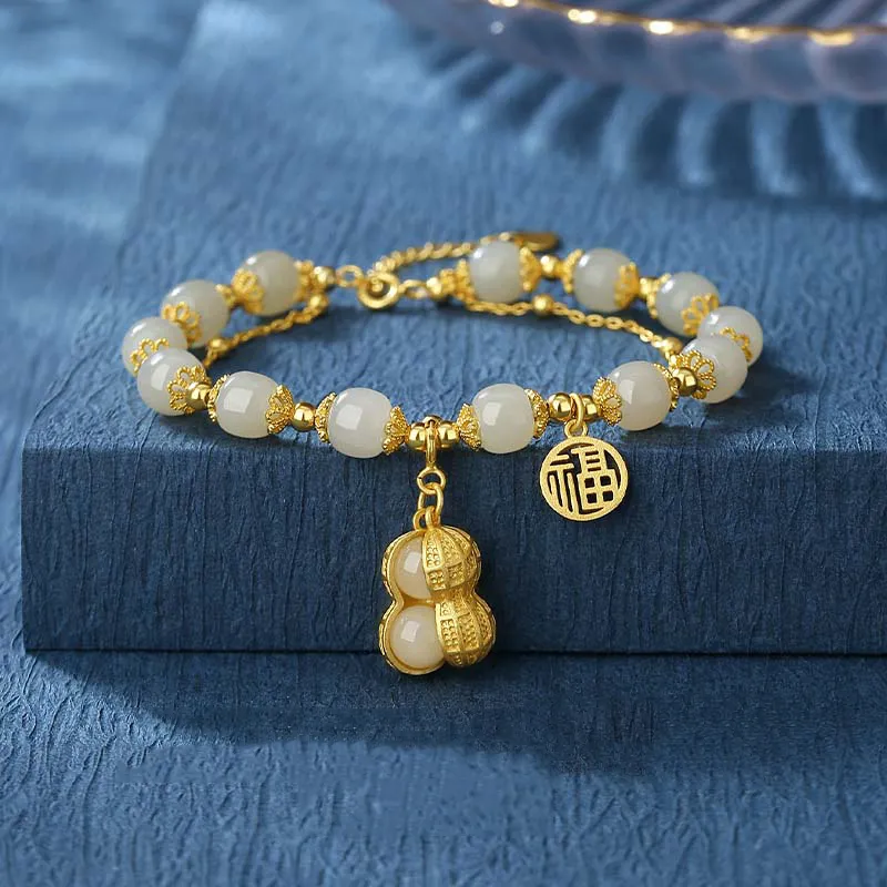 IS YOU Hetian Jade Bracelets Pale Greenish White Jade Women's-1