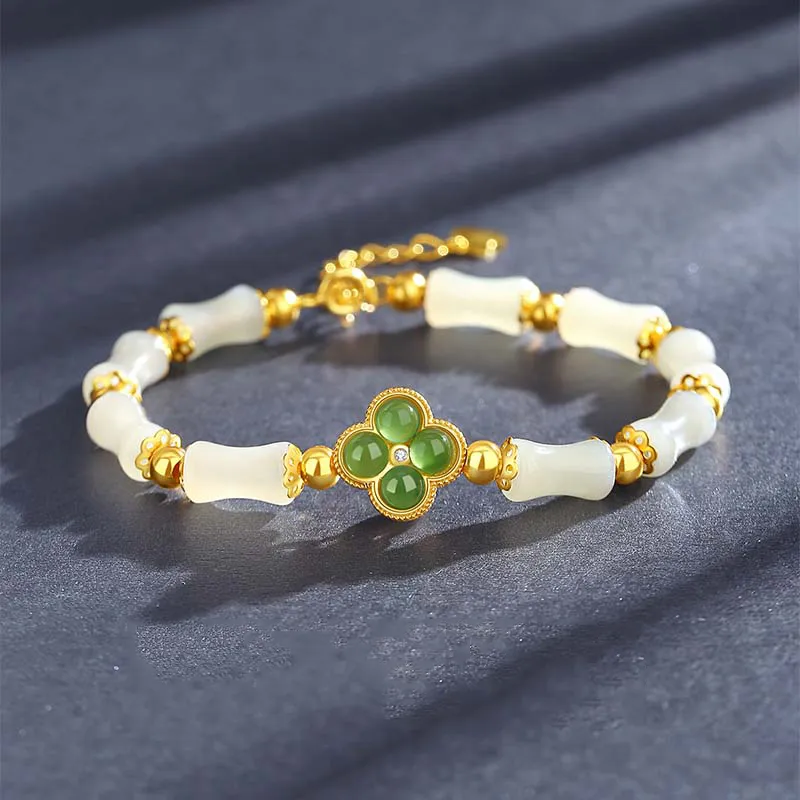 IS YOU Hetian Jade Bracelets Pale Greenish White Jade Women's-1