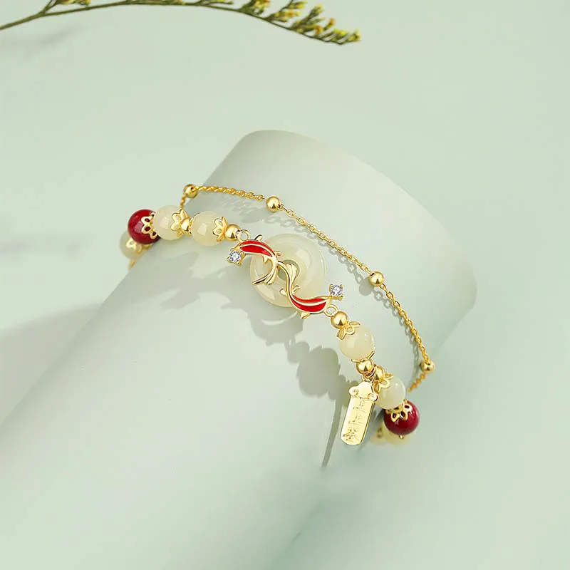 IS YOU Hetian Jade Bracelets Pale Greenish White Jade Women's-3