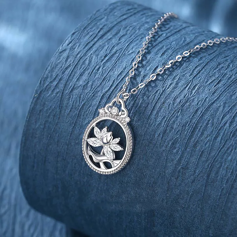 IS YOU S925 Silver Zircon Necklaces Women's-5