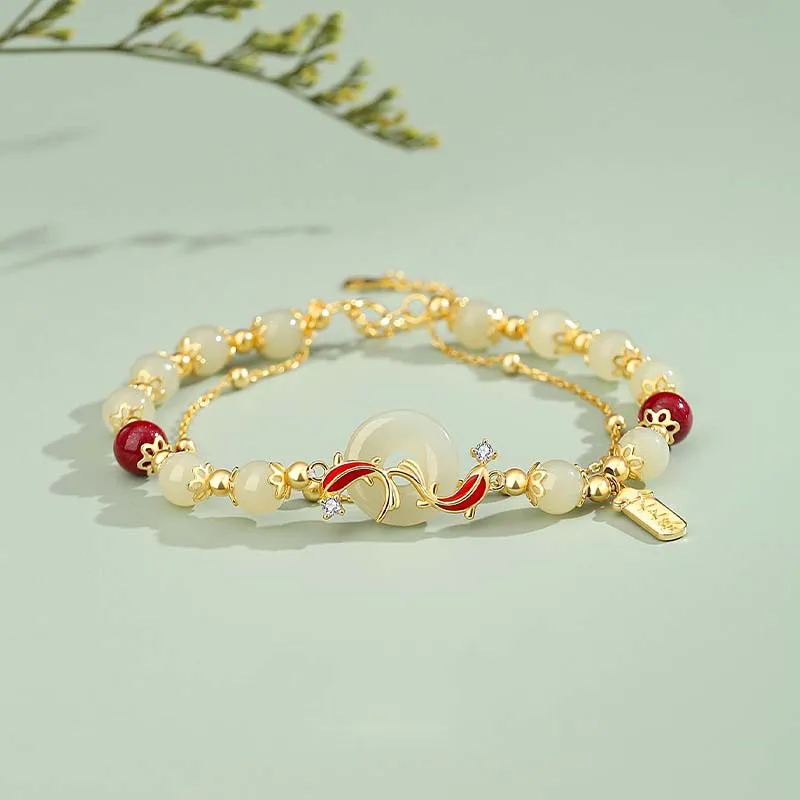 IS YOU Hetian Jade Bracelets Pale Greenish White Jade Women's-2