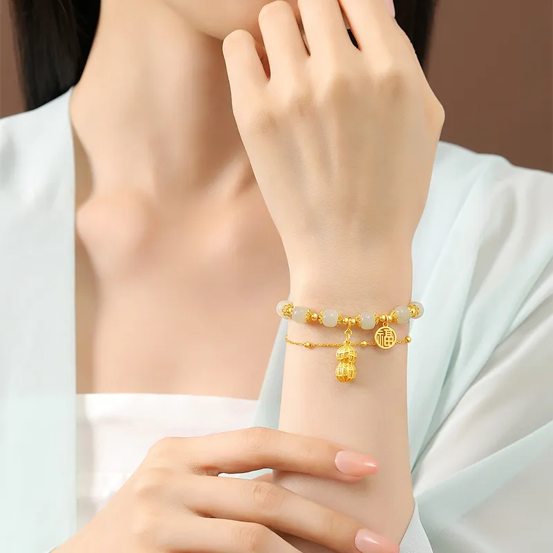 IS YOU Hetian Jade Bracelets Pale Greenish White Jade Women's-4